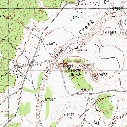 Topographic Map of Black Rock, AZ