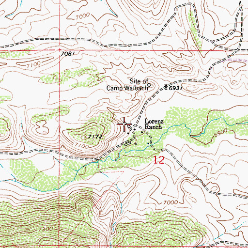 Topographic Map of Lorenz Ranch, WY
