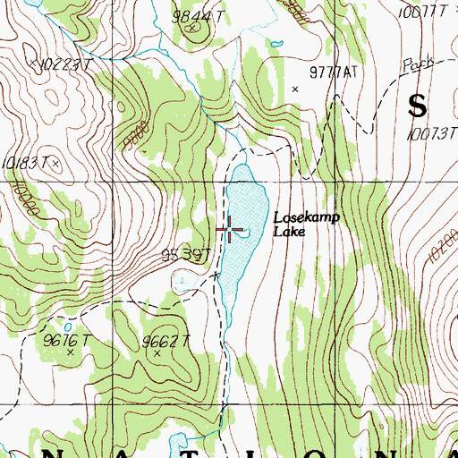 Topographic Map of Losekamp Lake, WY