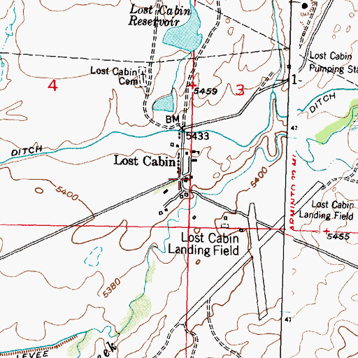 Topographic Map of Lost Cabin, WY