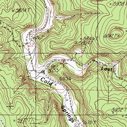 Topographic Map of Lost Canyon, WY