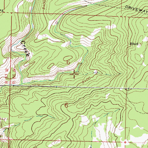 Topographic Map of Lost Creek, WY