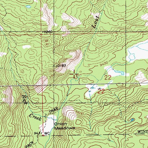 Topographic Map of Lost Creek, WY