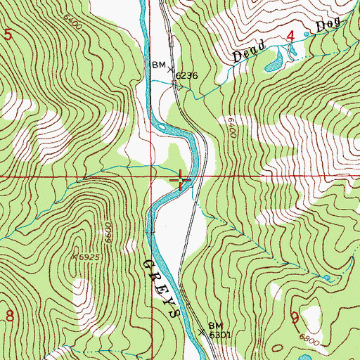 Topographic Map of Lost Creek, WY