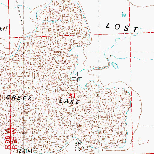 Topographic Map of Lost Creek, WY