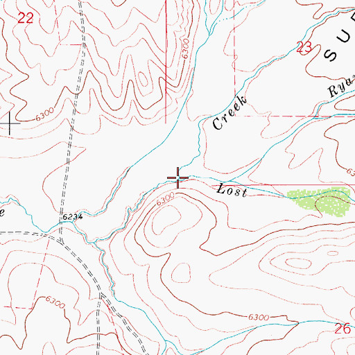 Topographic Map of Lost Creek, WY