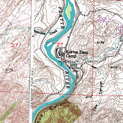 Topographic Map of Lost Creek, WY