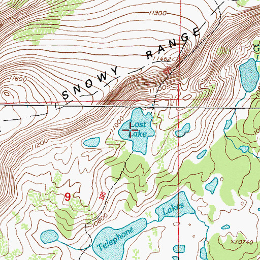 Topographic Map of Lost Lake, WY