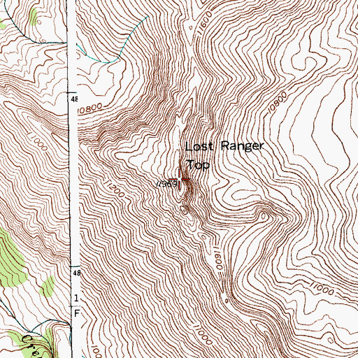 Topographic Map of Lost Ranger Top, WY