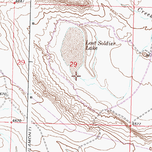 Topographic Map of Lost Soldier Creek, WY