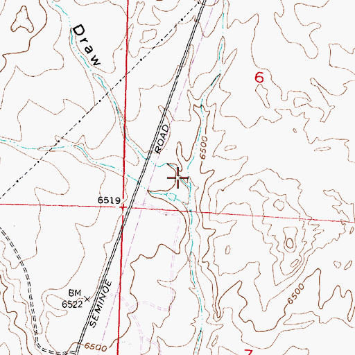 Topographic Map of Lost Springs Draw, WY