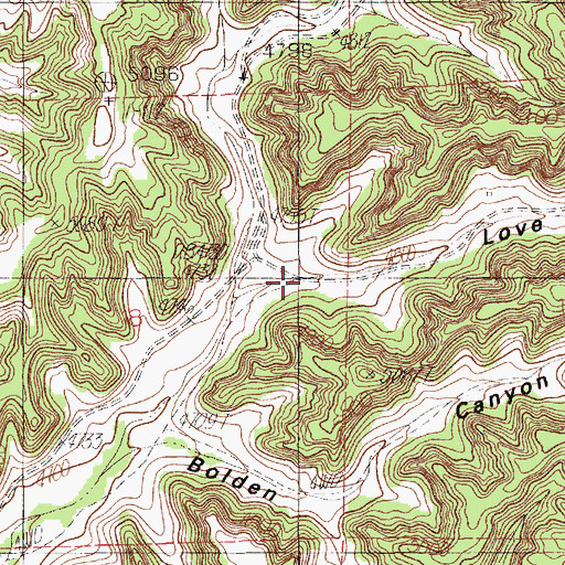Topographic Map of Love Canyon, WY