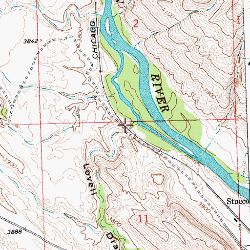 Topographic Map of Lovell Draw, WY