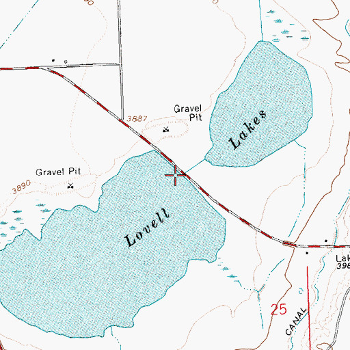Topographic Map of Lovell Lakes, WY