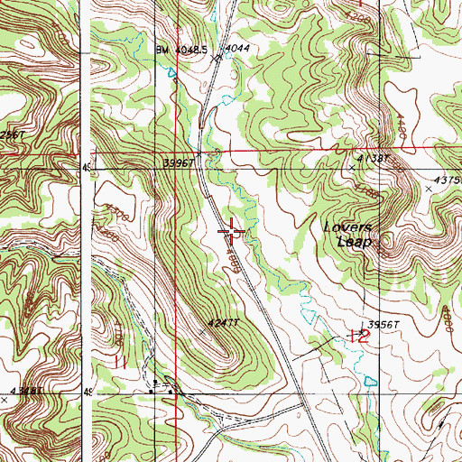 Topographic Map of Lovers Leap, WY