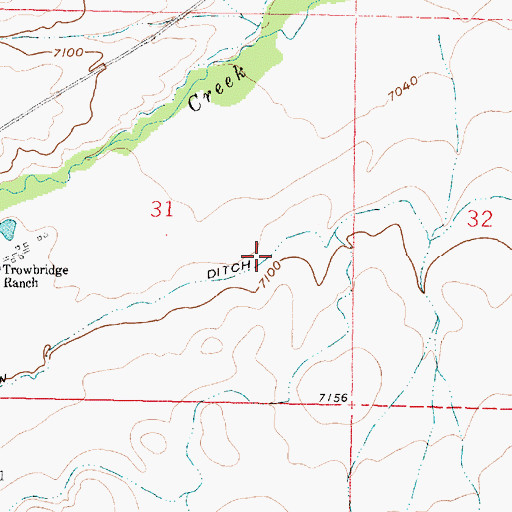 Topographic Map of Low Ditch, WY