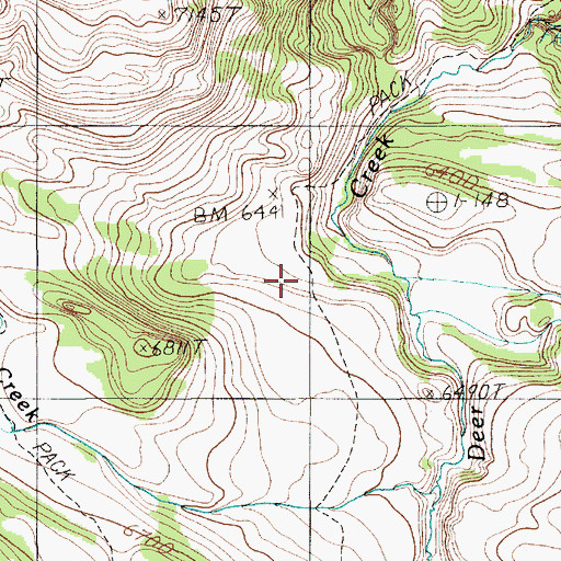 Topographic Map of Lower Blacktail Trail, WY