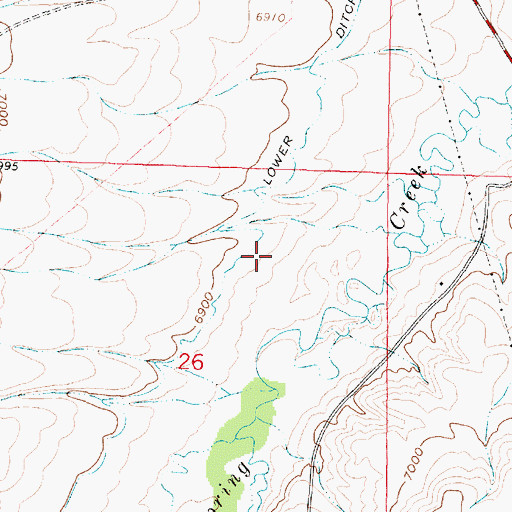 Topographic Map of Lower Ditch, WY