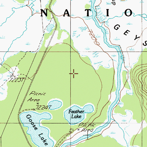 Topographic Map of Lower Geyser Basin, WY