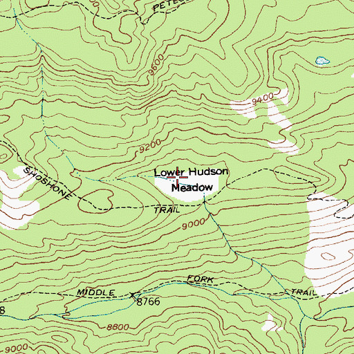 Topographic Map of Lower Hudson Meadow, WY