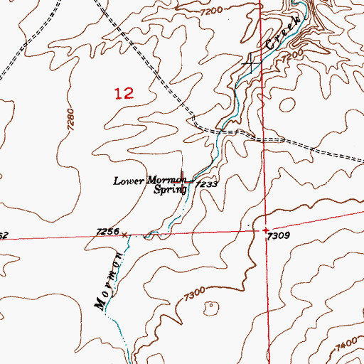 Topographic Map of Lower Mormon Spring, WY