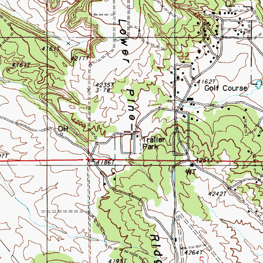 Topographic Map of Lower Pine Ridge, WY
