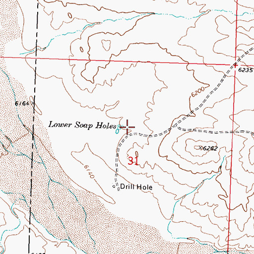 Topographic Map of Lower Soap Holes, WY