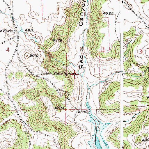 Topographic Map of Lower State Spring, WY