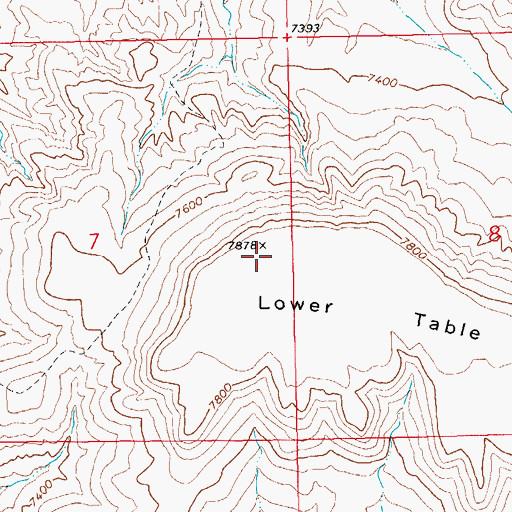 Topographic Map of Lower Table, WY