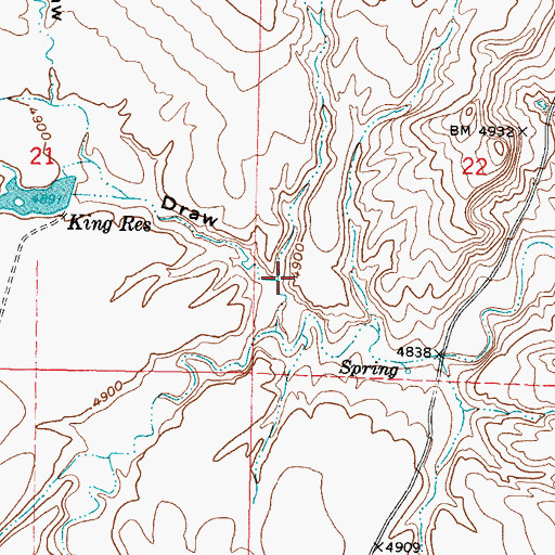 Topographic Map of Lucky Draw, WY