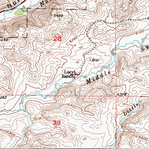 Topographic Map of Lucy Ranch, WY