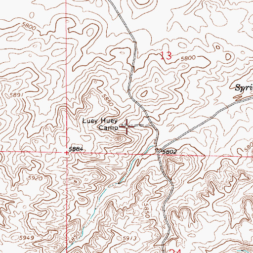Topographic Map of Luey Huey Camp, WY