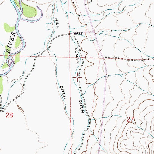 Topographic Map of Luman Ditch, WY