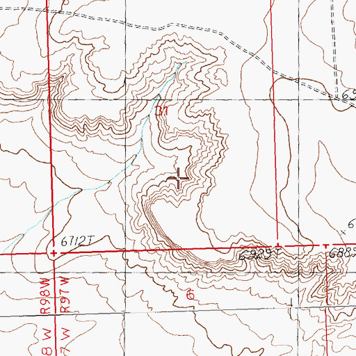 Topographic Map of Luman Rim, WY