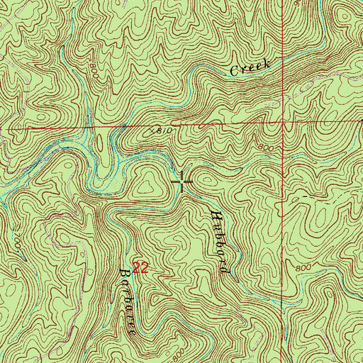 Topographic Map of Barbaree Creek, AL
