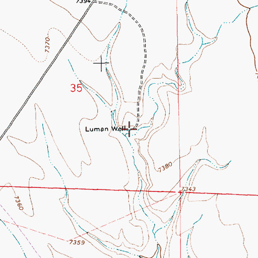 Topographic Map of Luman Well, WY