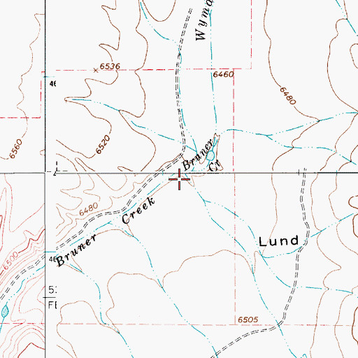 Topographic Map of Lund Draw, WY