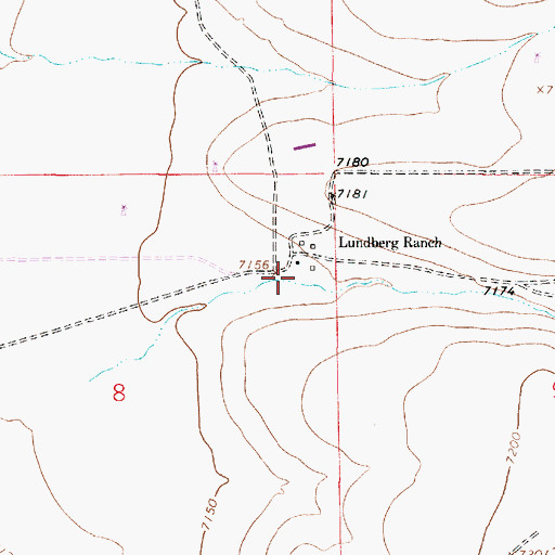 Topographic Map of Lundberg Ranch, WY