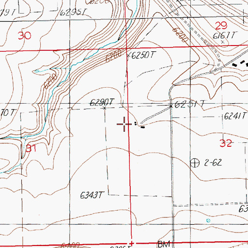 Topographic Map of Lundvall Ranch, WY