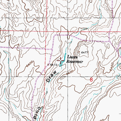 Topographic Map of Luten Reservoir, WY