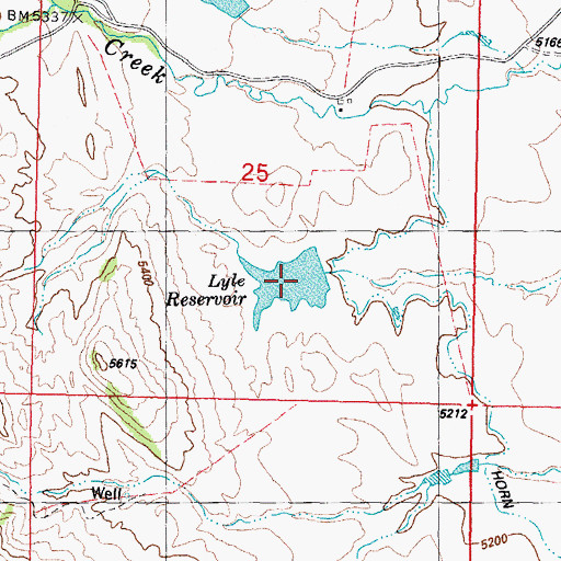 Topographic Map of Lyle Reservoir, WY