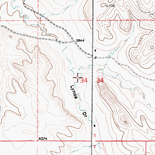 Topographic Map of Lynde Draw, WY