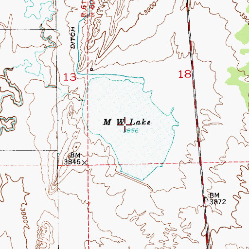 Topographic Map of M W Lake, WY