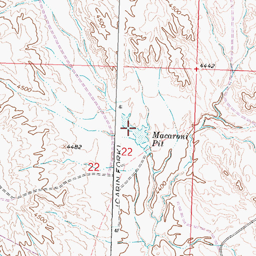 Topographic Map of Macaroni Pit, WY