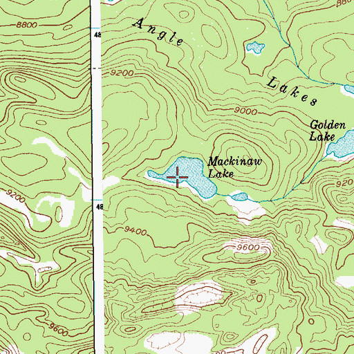 Topographic Map of Mackinaw Lake, WY