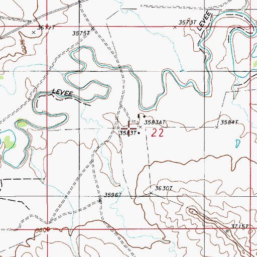 Topographic Map of Madden Ranch, WY