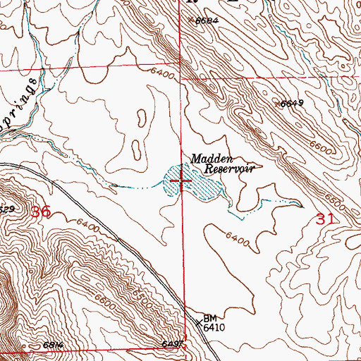 Topographic Map of Madden Reservoir, WY