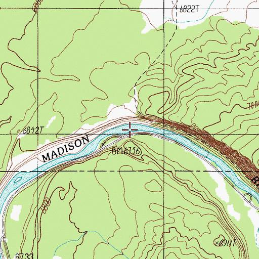 Topographic Map of Madison Canyon, WY