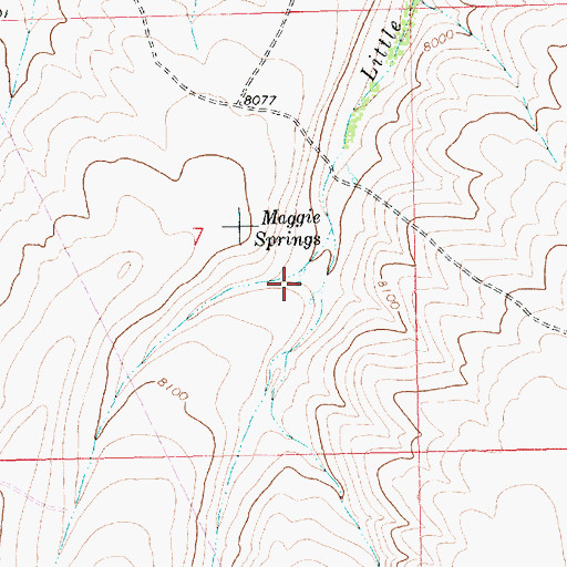 Topographic Map of Maggie Springs, WY