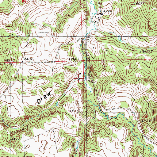Topographic Map of Mahoney Draw, WY